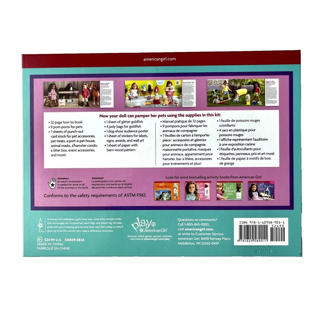 American Girl Doll Pets Teach your doll how to pamper her pets Activity Set NEW - Picture 3 of 6